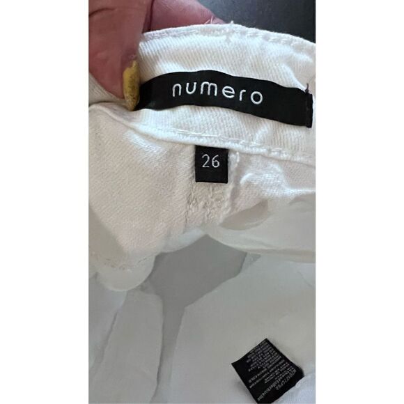 Numero Womens Frayed Hem High Rise  Relaxed Cut-Off Shorts White Sz 26 NWT P1-30 - Picture 12 of 13
